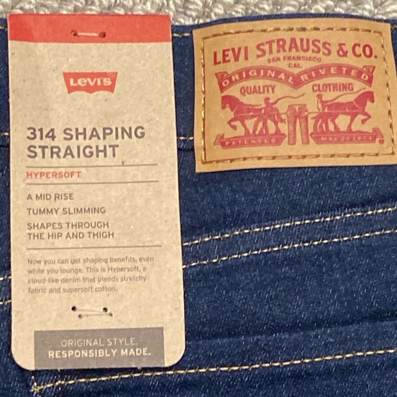 Levi Jeans 26x32 NWT DARK Jean Stretch 314 Shape Straight - Picture 7 of 10